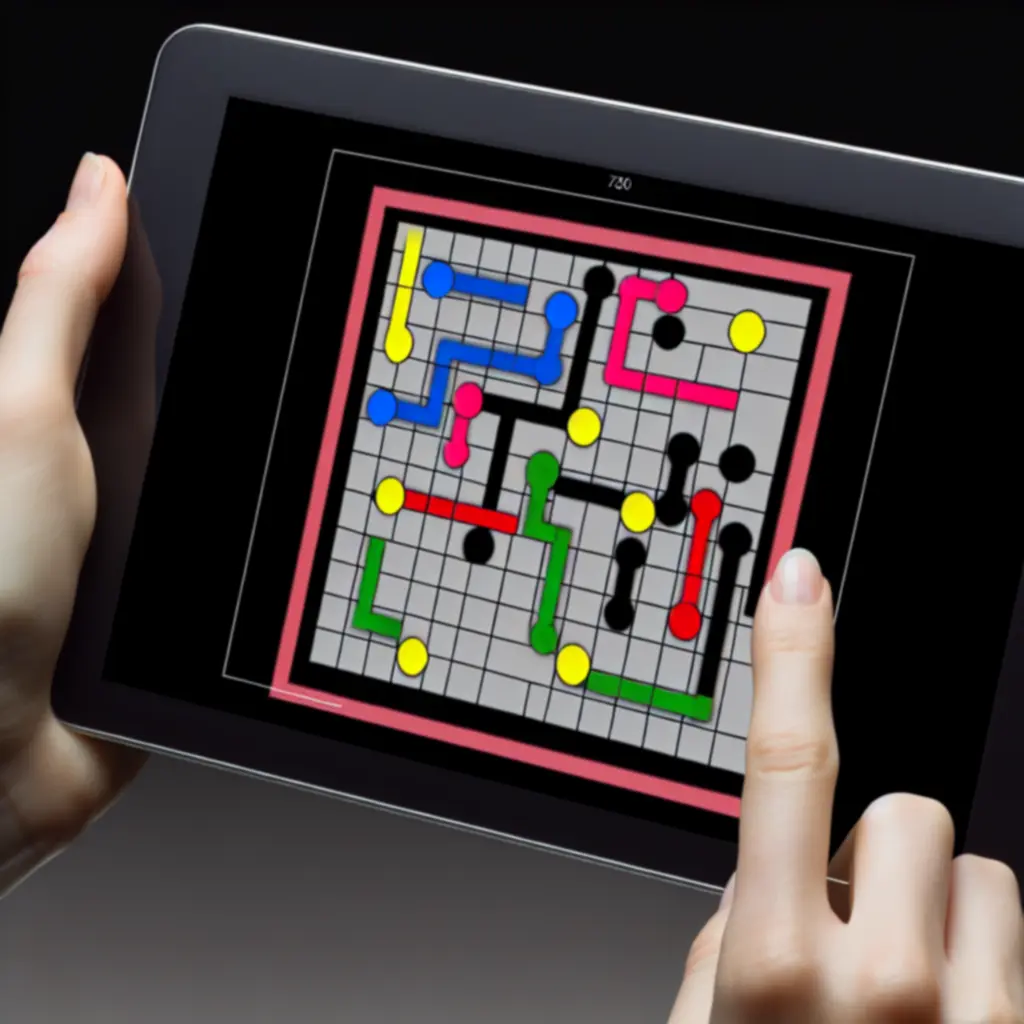 Plansza z kolorowymi rurkami w grze Flow Free